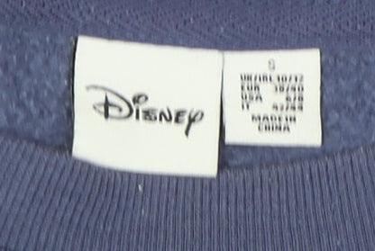 Preloved Disney Lilo & Stitch Women's Blue Pullover Sweatshirt, Size 8 - Detail