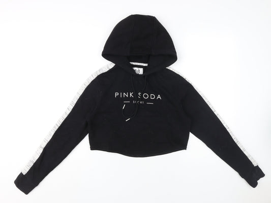 Pink Soda Sport Women’s Black Pullover Hoodie Size 8