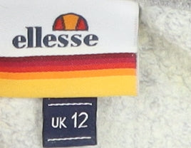 Close-up detail of Ellesse Women's Grey Pullover Hoodie, size 12