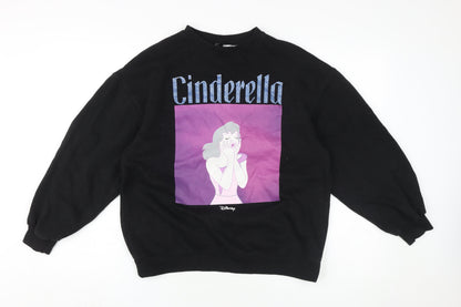 Preloved Disney Black XS Women Cinderella Graphic Sweatshirt - Front