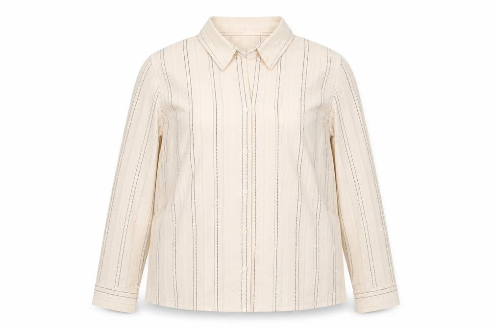 Debenhams Women's Beige Striped Button-Up Shirt Size 18