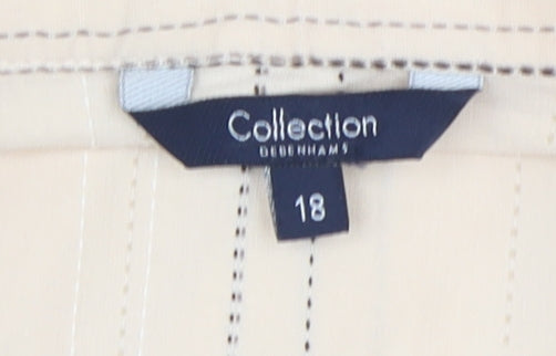 Debenhams Women's Beige Striped Button-Up Shirt Size 18