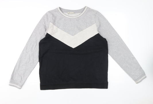 Oasis Women's Grey Black Pullover Sweatshirt L