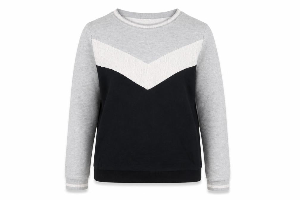 Oasis Women's Grey Black Pullover Sweatshirt L