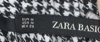 Zara Women's Black Check Dress Pants Size M