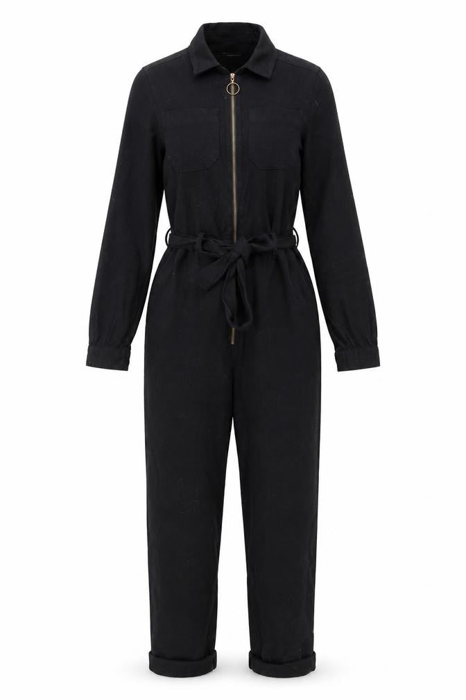 John Lewis Women's Black XS Collared Jumpsuit