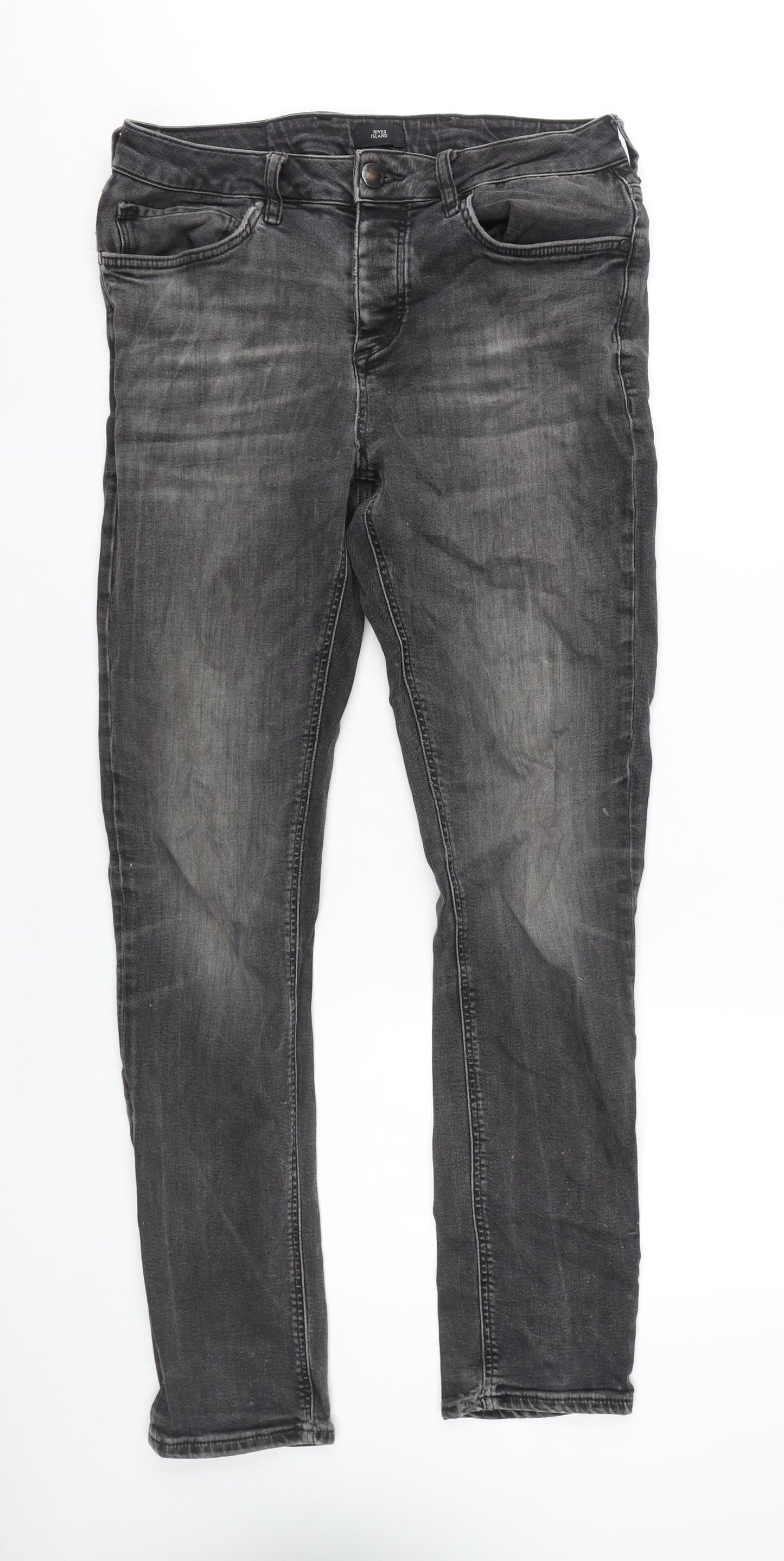 River Island Men's Black Skinny Jeans UK 30R