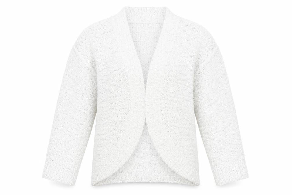 David Emanuel Women's White Cardigan M - Classic Chic