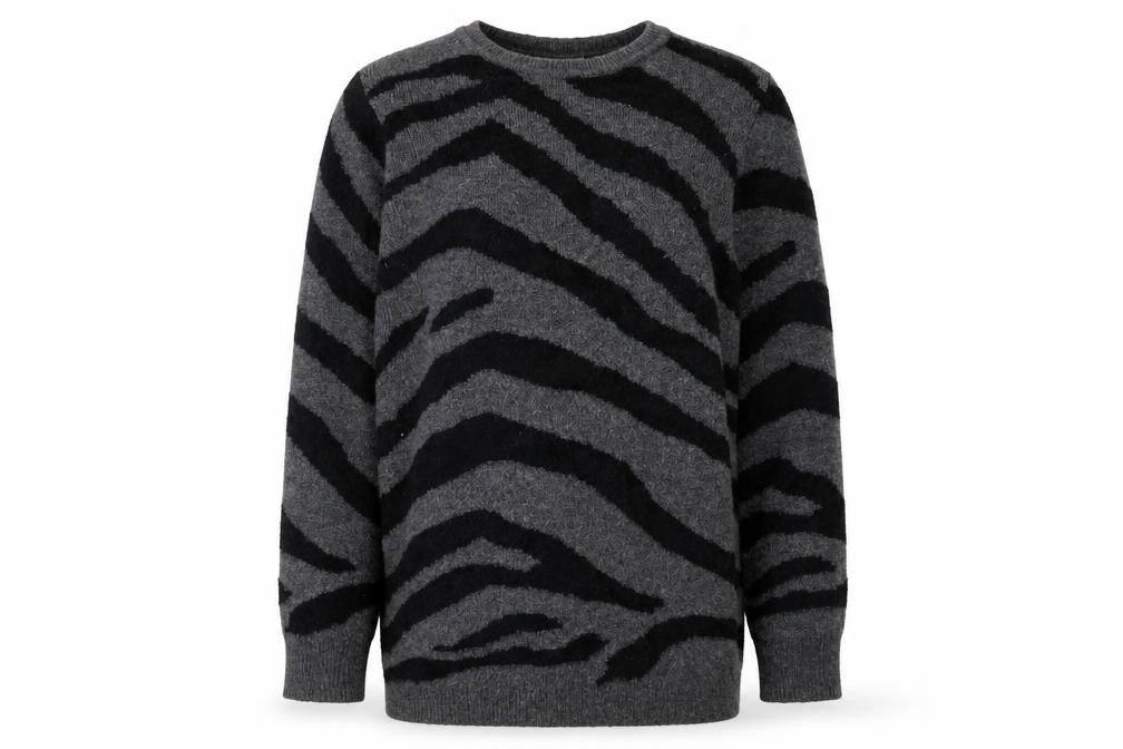 JoJo Maman Bébé Women's Grey Animal Print Pullover M