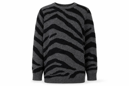 JoJo Maman Bébé Women's Grey Animal Print Pullover M