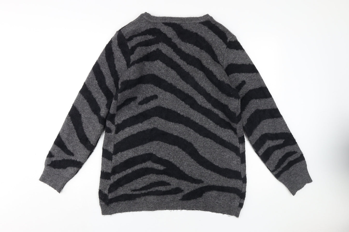 JoJo Maman Bébé Women's Grey Animal Print Pullover M