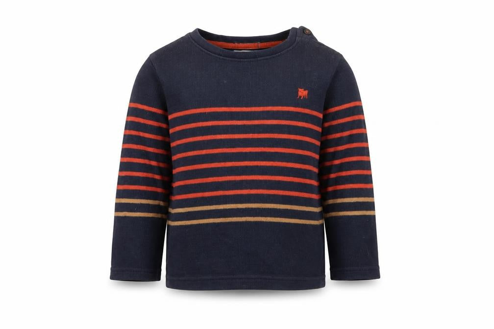 Jasper Conran Boys Blue Striped Pullover Jumper, Size 4-5