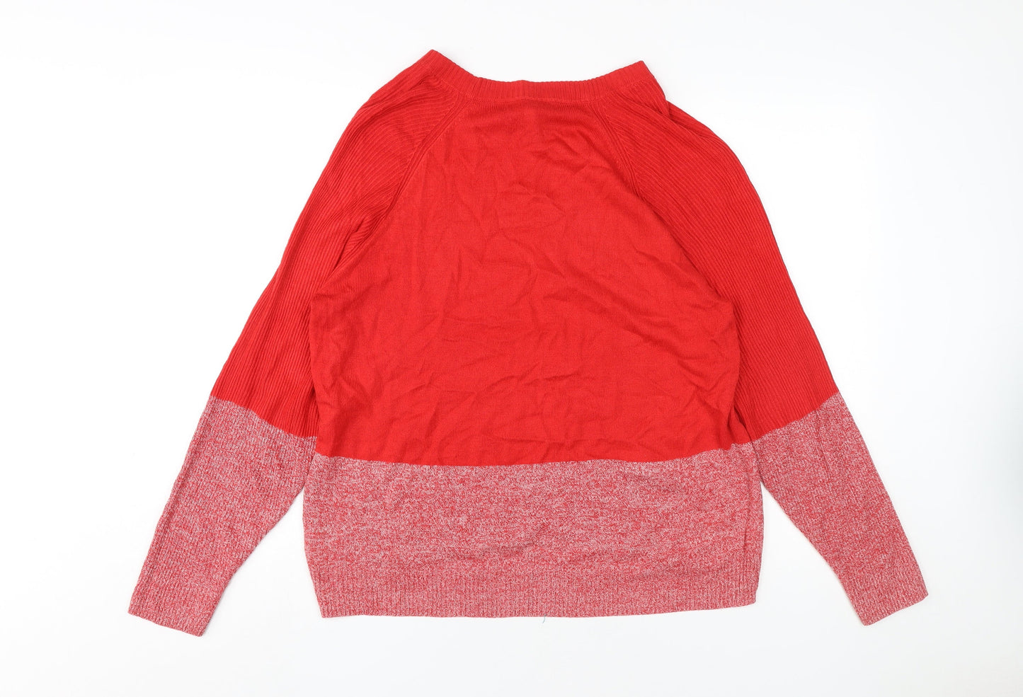 Next Women's Red Pullover Jumper Size 12/14, Raglan Sleeve