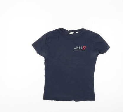Jack Wills Women's Blue Crew Neck T-Shirt Size 8
