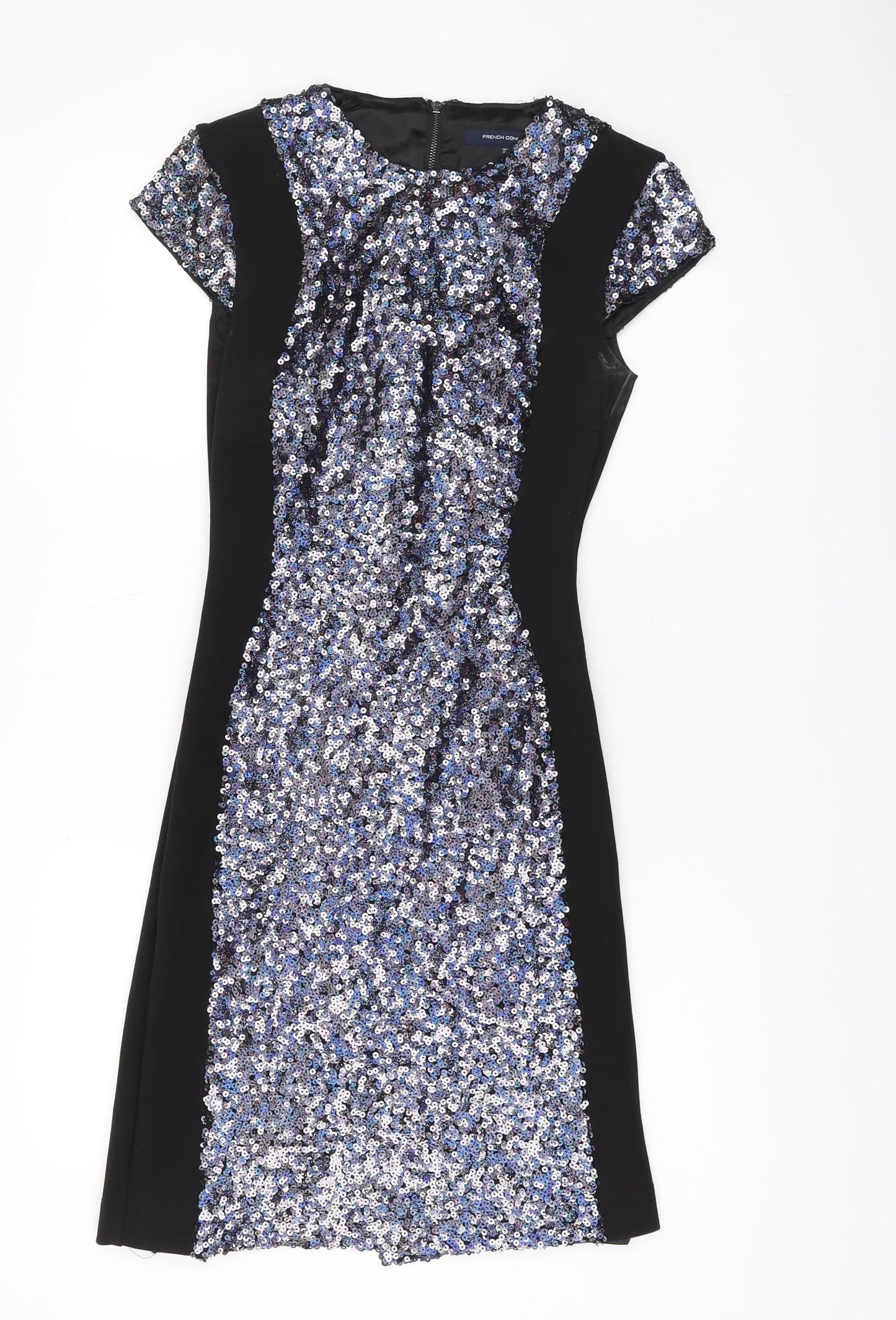 French Connection Women’s Black Sequin Sheath Dress Size 10