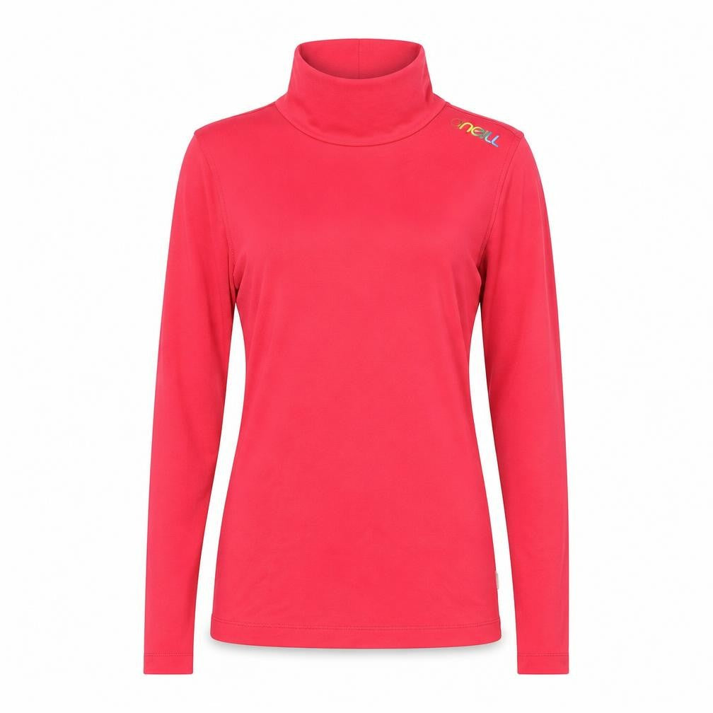 O'Neill Women's Red Mock Neck Long Sleeve T-Shirt S
