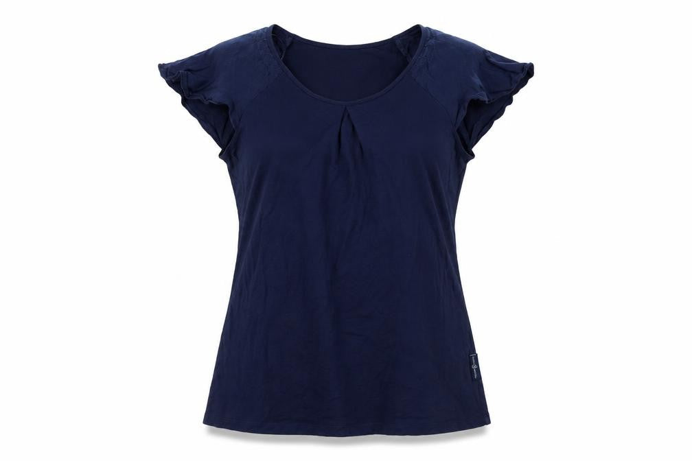 Ted Baker Women's Blue Flutter Sleeve T-Shirt - Size 8