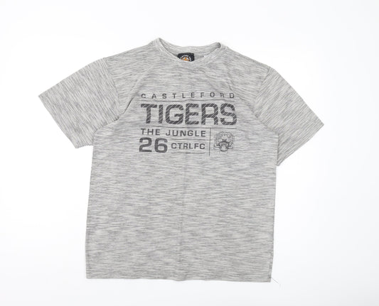Castleford Tigers Men's Grey S Logo T-Shirt