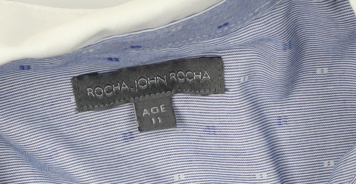 RJR.John Rocha Boys Blue Striped Dress Shirt, 11 Years
