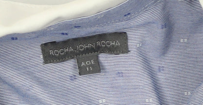 RJR.John Rocha Boys Blue Striped Dress Shirt, 11 Years