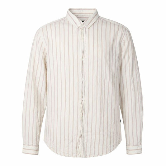 Hugo Boss Men's White 2XL Slim Fit Striped Shirt