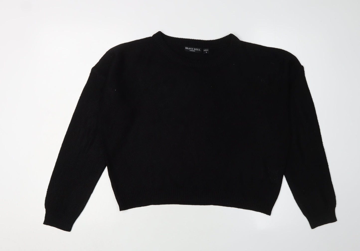 Brave Soul Women's Black Pullover Jumper, Size S