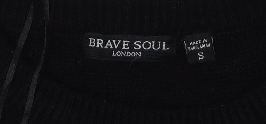 Brave Soul Women's Black Pullover Jumper, Size S