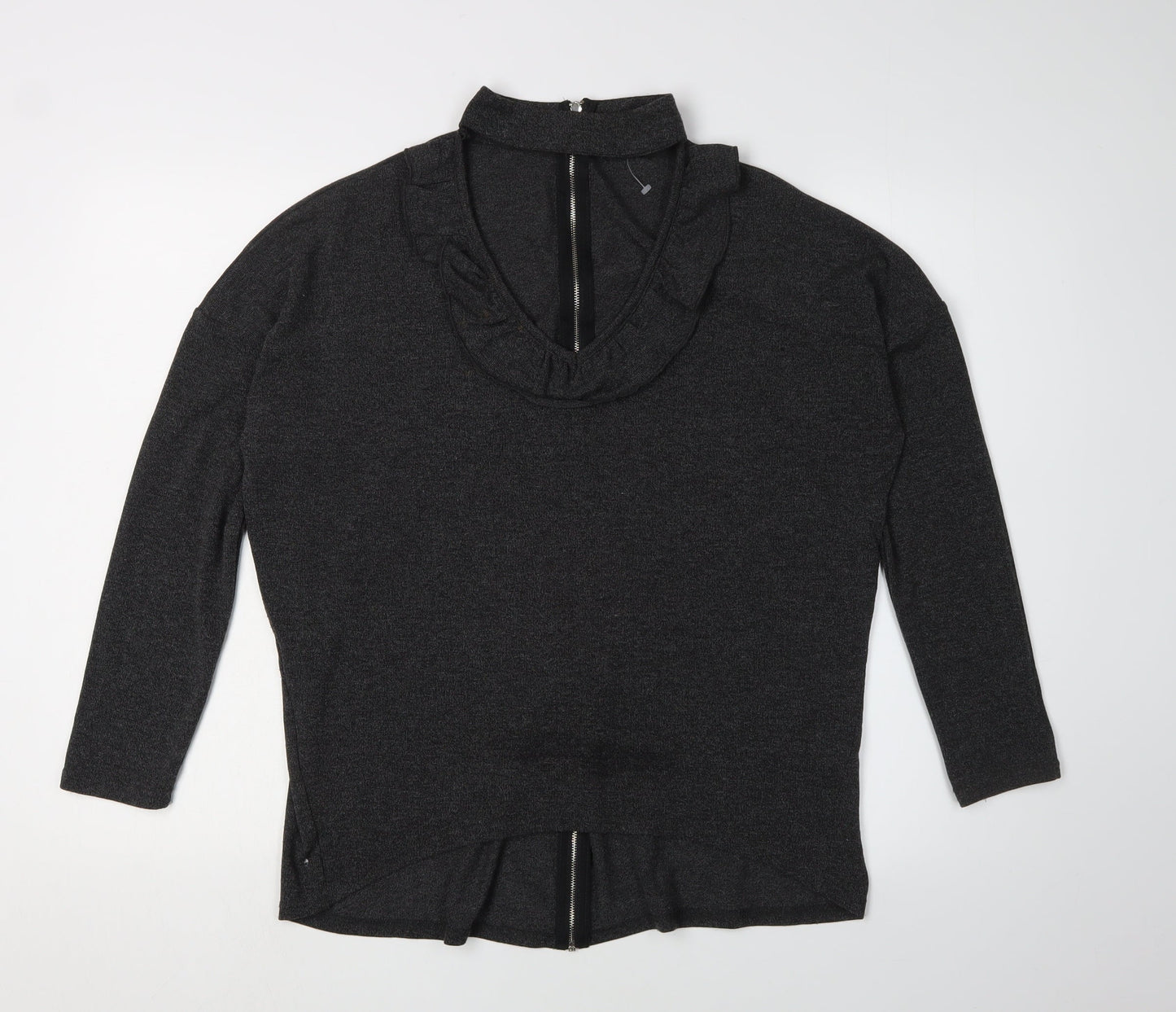 Quiz Women's Black Full Zip Jumper Size S