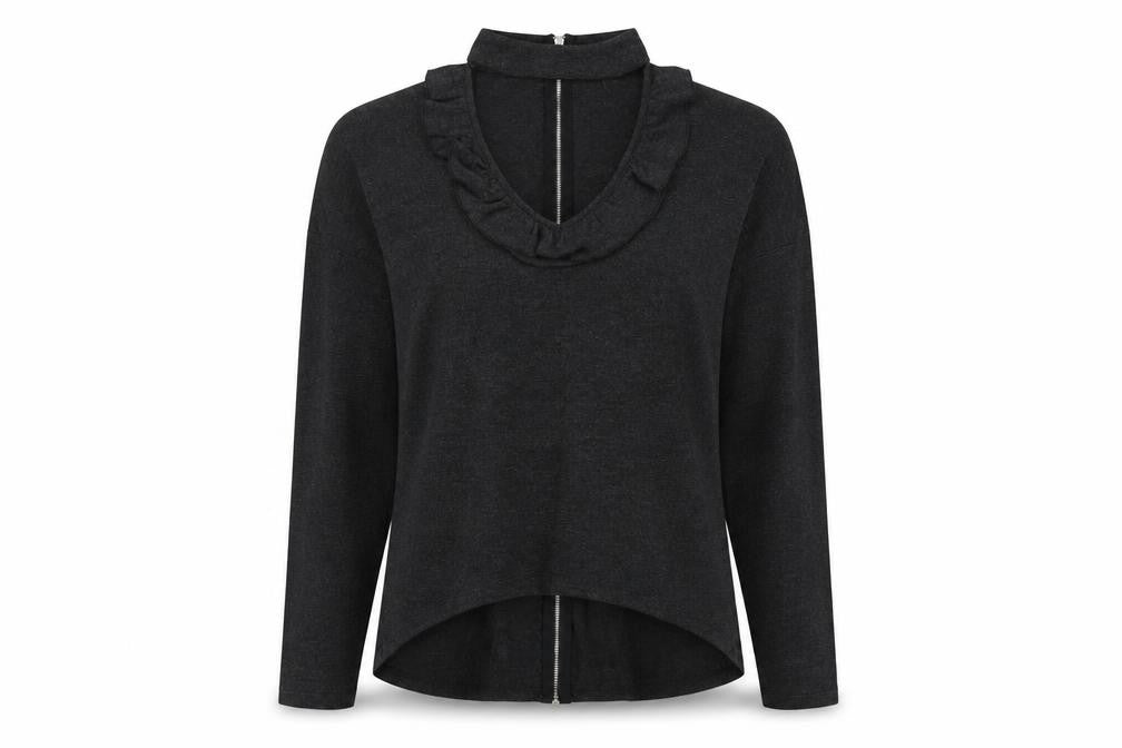 Quiz Women's Black Full Zip Jumper Size S