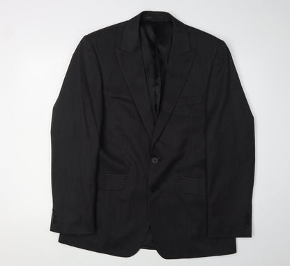 Jeff Banks Men's Black Wool Suit Jacket, 40 Regular