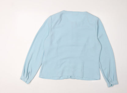 Eastex Women's Blue Blouse Size 12, Button Accent