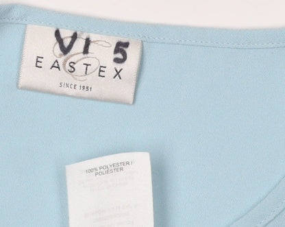 Eastex Women's Blue Blouse Size 12, Button Accent