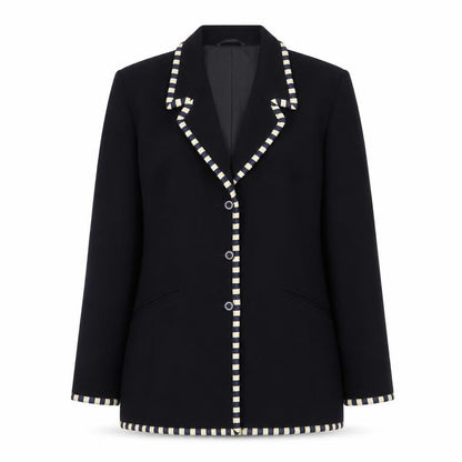Viyella Women's Black Blazer UK 10 Wool Cashmere Petite
