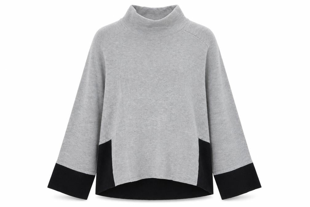 Jasper Conran Women Grey Mock Neck Pullover Jumper - Size 14