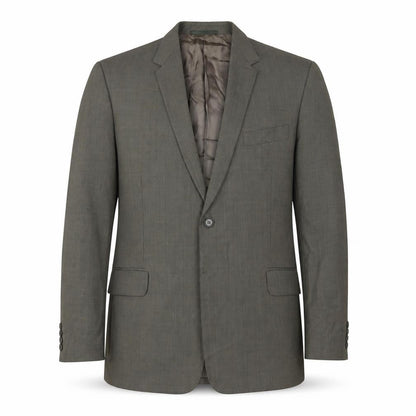 Front view of Jaeger Men's Green Check Wool Blazer - Size 48S
