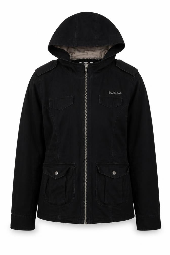 Billabong Men's XS Black Hooded Jacket with Pockets