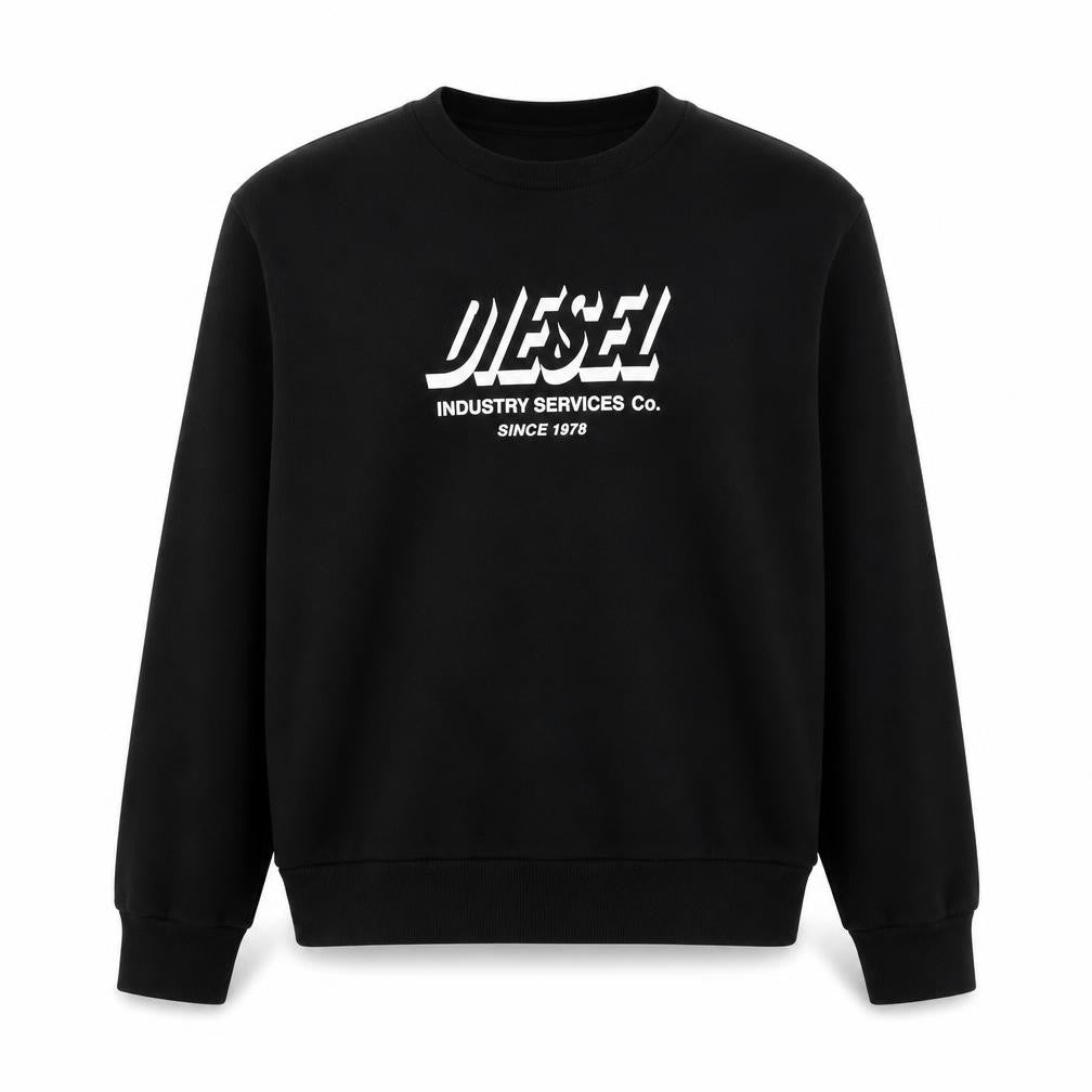 Diesel Unisex Kids Black Sweatshirt 16Y Casual Logo Pullover
