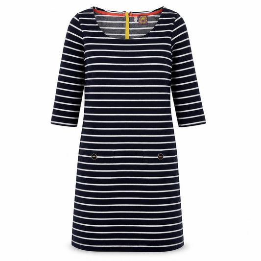 Joules Women's Black Stripe Shift Dress 8