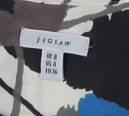 Jigsaw Women's Multicoloured Floral Silk Blouse Size 8