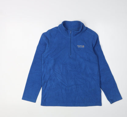 Additional front view of Regatta boys’ blue fleece 1/4 zip sweatshirt 11-12 years