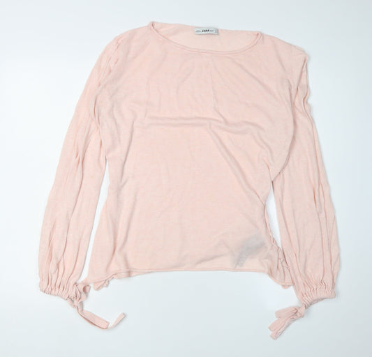Zara Women's Pink Knit Pullover Jumper M