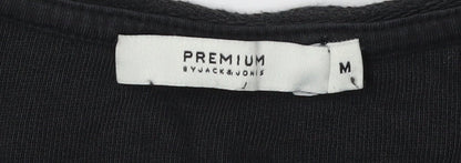 Jack & Jonis Men's Black Cotton Pullover Jumper M