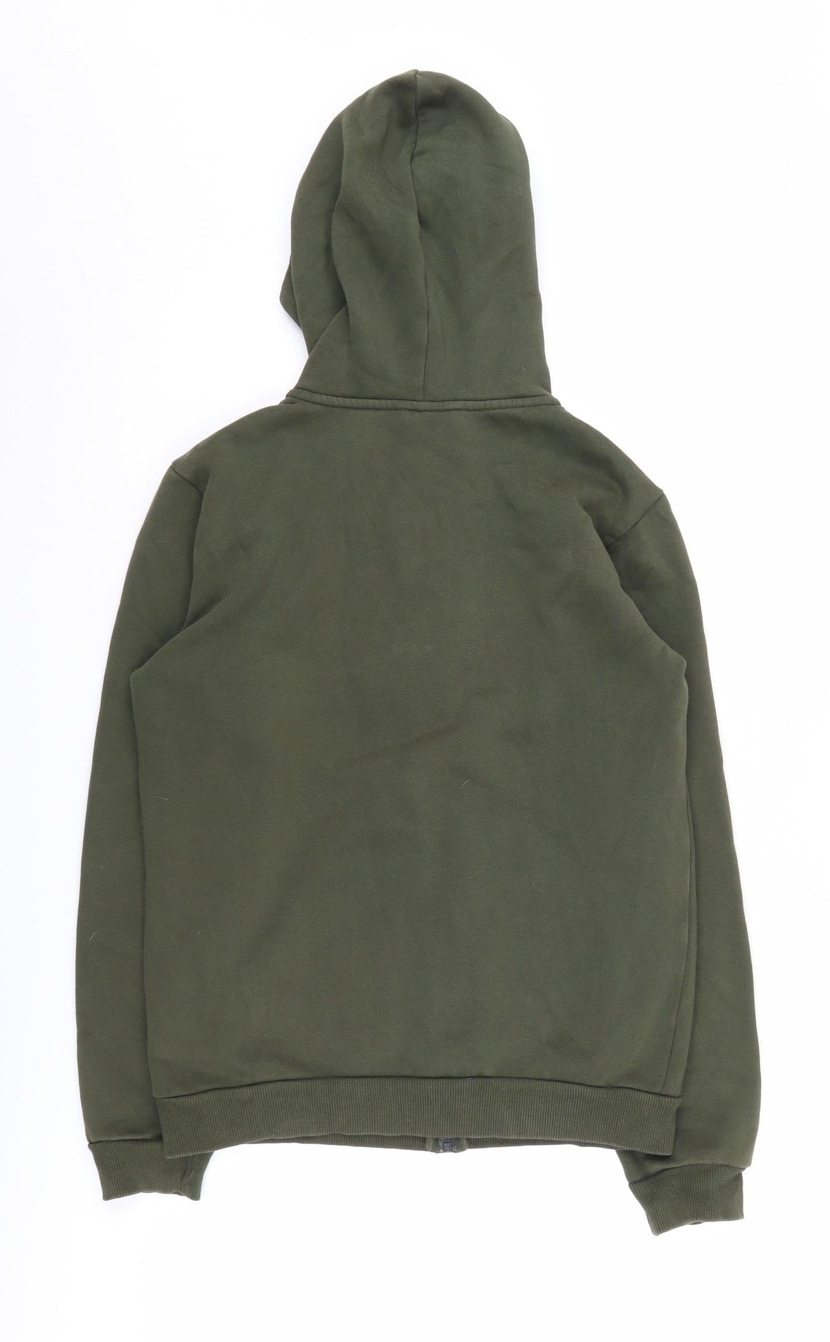 Back view of Puma boys’ green full zip hoodie 14 years casual logo