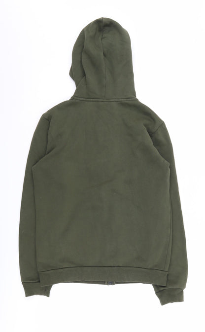 Back view of Puma boys’ green full zip hoodie 14 years casual logo