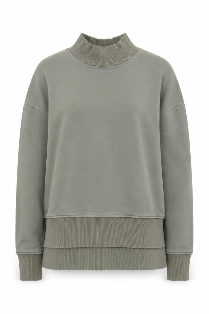 Next Women's Green Pullover Sweatshirt, Size S, Mock Neck
