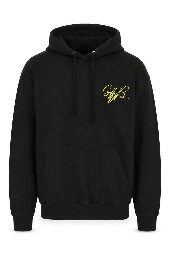 Saffy B Unisex Black Graphic Hoodie, Size L