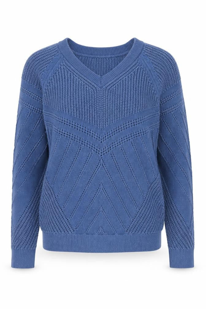 Marks & Spencer Women's Blue Cable-Knit Pullover Jumper M