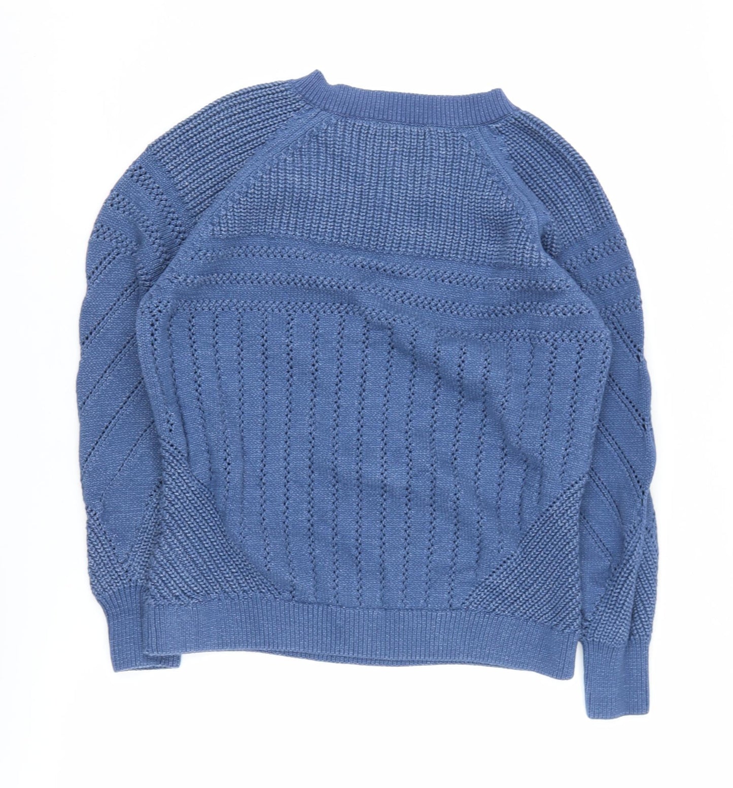 Marks and Spencer Women's Blue Cable-Knit Pullover Jumper M
