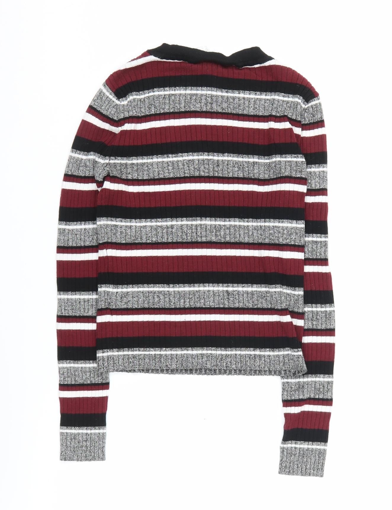 H&M Women's Multicoloured Striped Pullover Jumper XS