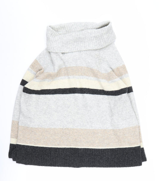 Monsoon Women's Multicoloured Roll Neck Cape Jumper